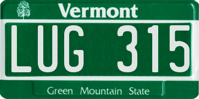 VT license plate LUG315