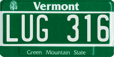 VT license plate LUG316