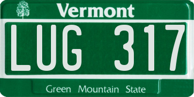 VT license plate LUG317