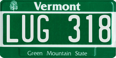 VT license plate LUG318