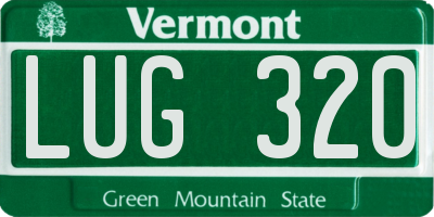 VT license plate LUG320
