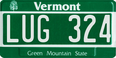 VT license plate LUG324