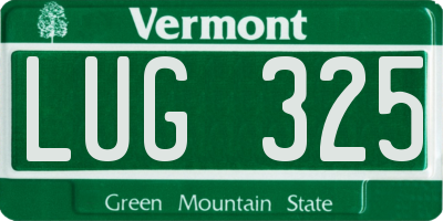 VT license plate LUG325