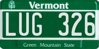 VT license plate LUG326