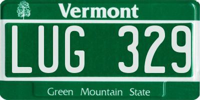 VT license plate LUG329