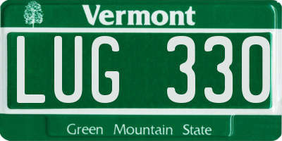 VT license plate LUG330