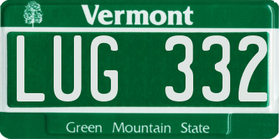 VT license plate LUG332