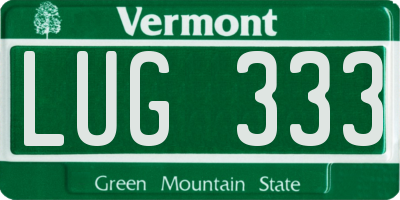 VT license plate LUG333