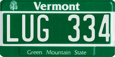 VT license plate LUG334
