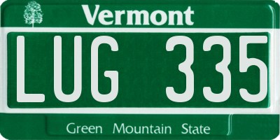 VT license plate LUG335
