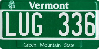 VT license plate LUG336