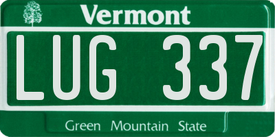 VT license plate LUG337