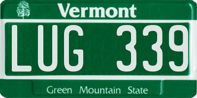 VT license plate LUG339