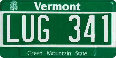 VT license plate LUG341
