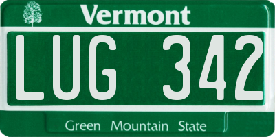 VT license plate LUG342