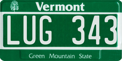 VT license plate LUG343