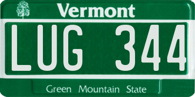 VT license plate LUG344