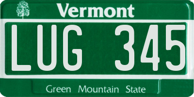 VT license plate LUG345