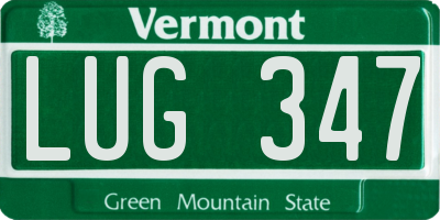 VT license plate LUG347