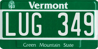 VT license plate LUG349