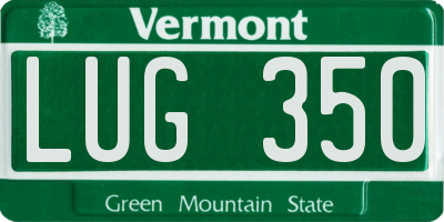 VT license plate LUG350