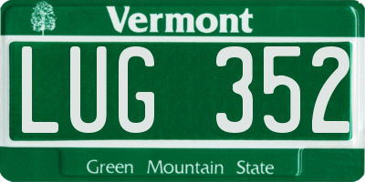 VT license plate LUG352