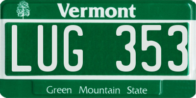 VT license plate LUG353