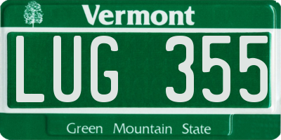 VT license plate LUG355