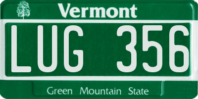 VT license plate LUG356