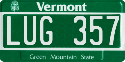 VT license plate LUG357
