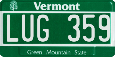 VT license plate LUG359