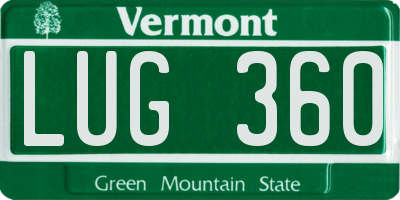 VT license plate LUG360