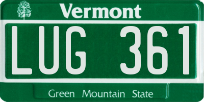 VT license plate LUG361
