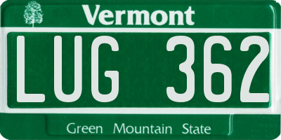 VT license plate LUG362