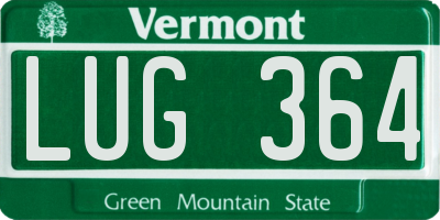 VT license plate LUG364