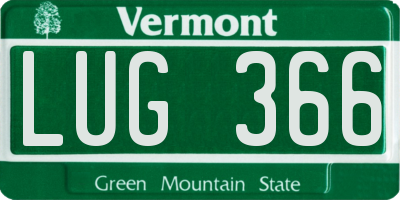 VT license plate LUG366