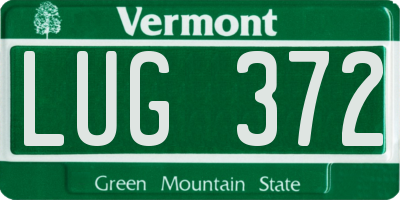 VT license plate LUG372