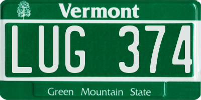 VT license plate LUG374
