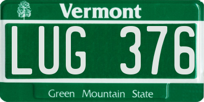 VT license plate LUG376