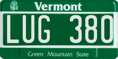 VT license plate LUG380