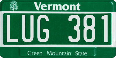 VT license plate LUG381