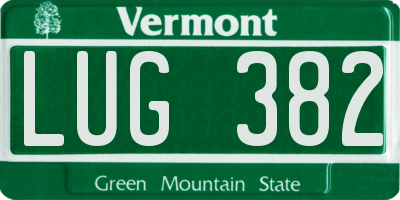 VT license plate LUG382