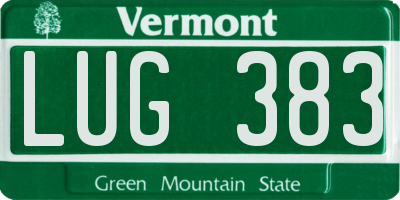 VT license plate LUG383