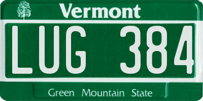 VT license plate LUG384