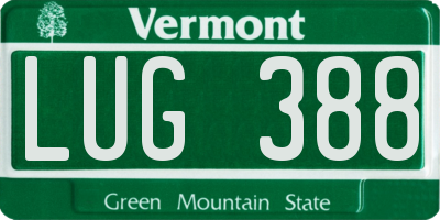VT license plate LUG388