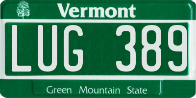 VT license plate LUG389