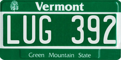 VT license plate LUG392