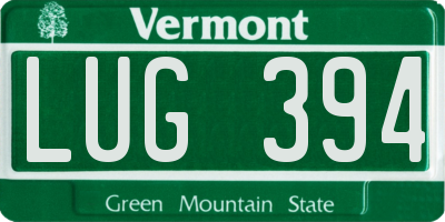 VT license plate LUG394