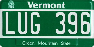 VT license plate LUG396