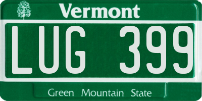 VT license plate LUG399